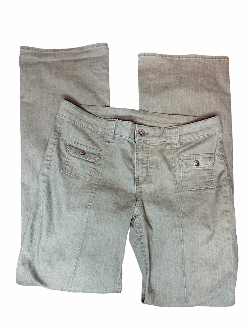 Divided Women's Flare Leg Jeans in Light Olive Green